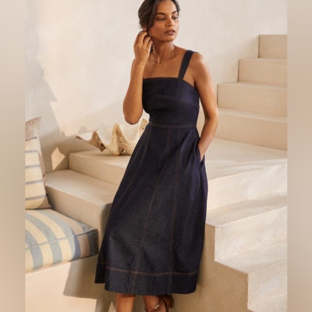 Boden Virginie denim midi dress | 4 petite